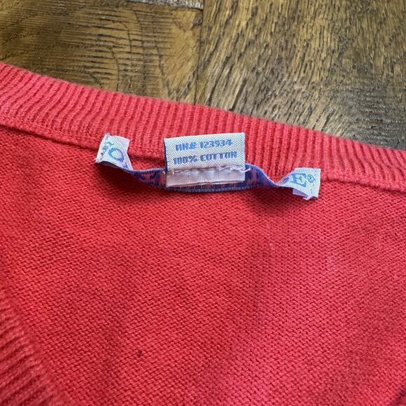 Southern Tide V-Neck Sweater Mens XL Coral Long Sleeve Pullover 100% Cotton - Picture 6 of 7